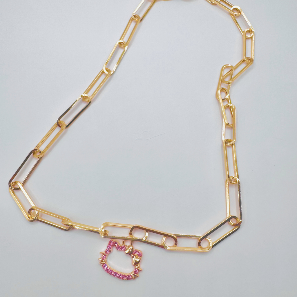 BEEEELuxe Hello Kitty Paperclip Necklace