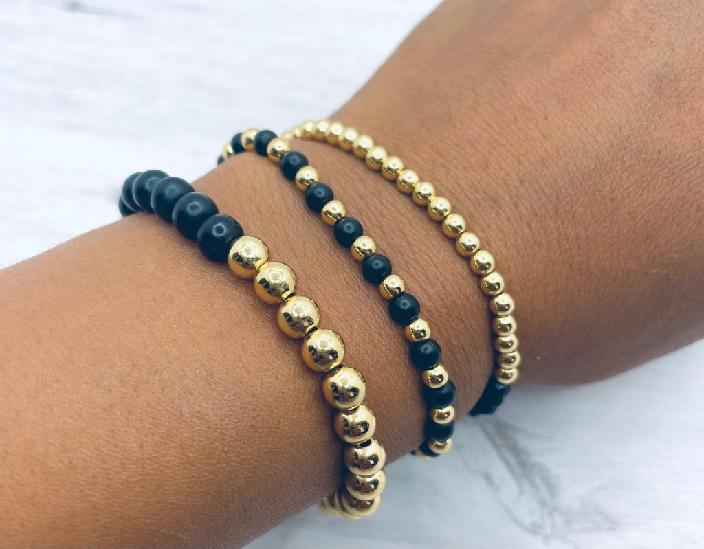 black gold sexy summer bracelet set beeeeu link bracelet black gold