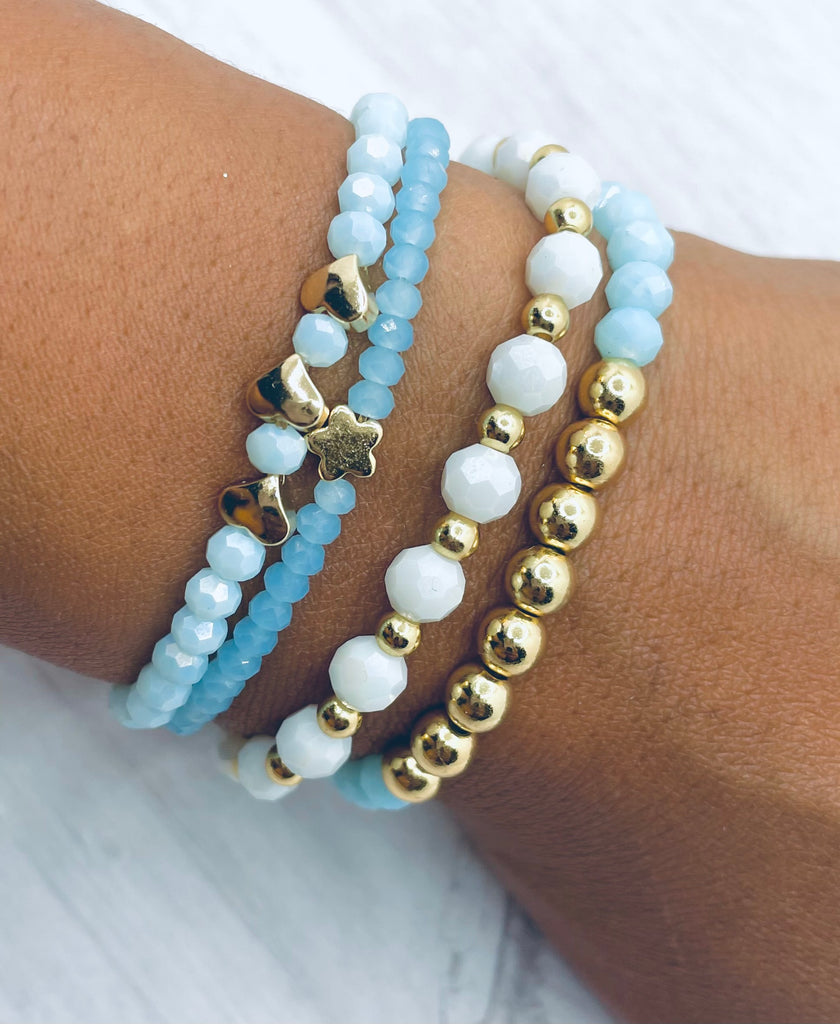 beeeeu blue bracelet set with gold